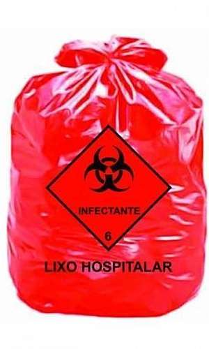 saco de lixo infectante vermelho